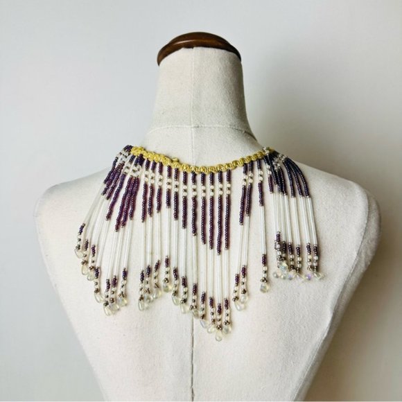 Vintage Gorgeous Beaded Lampshade Necklace - Picture 7 of 9